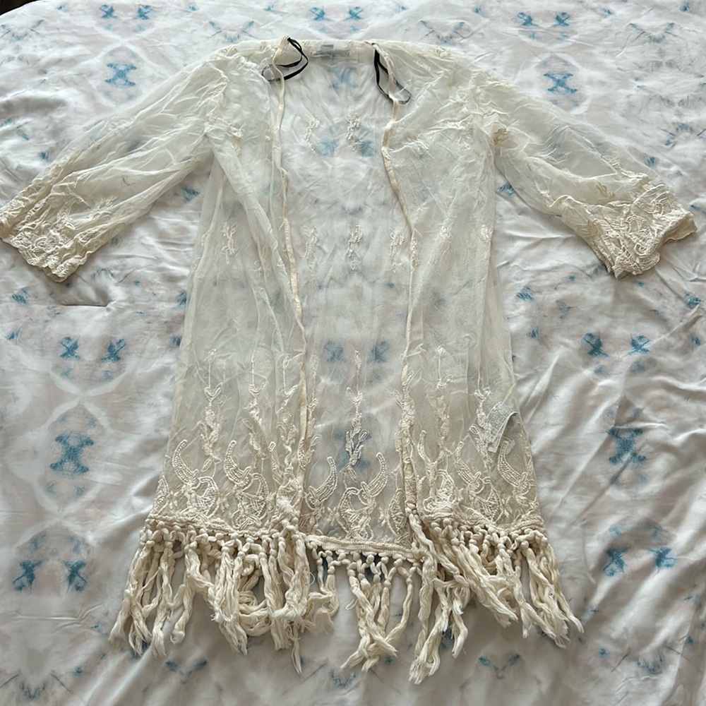 Forever 21 Cream Kimono